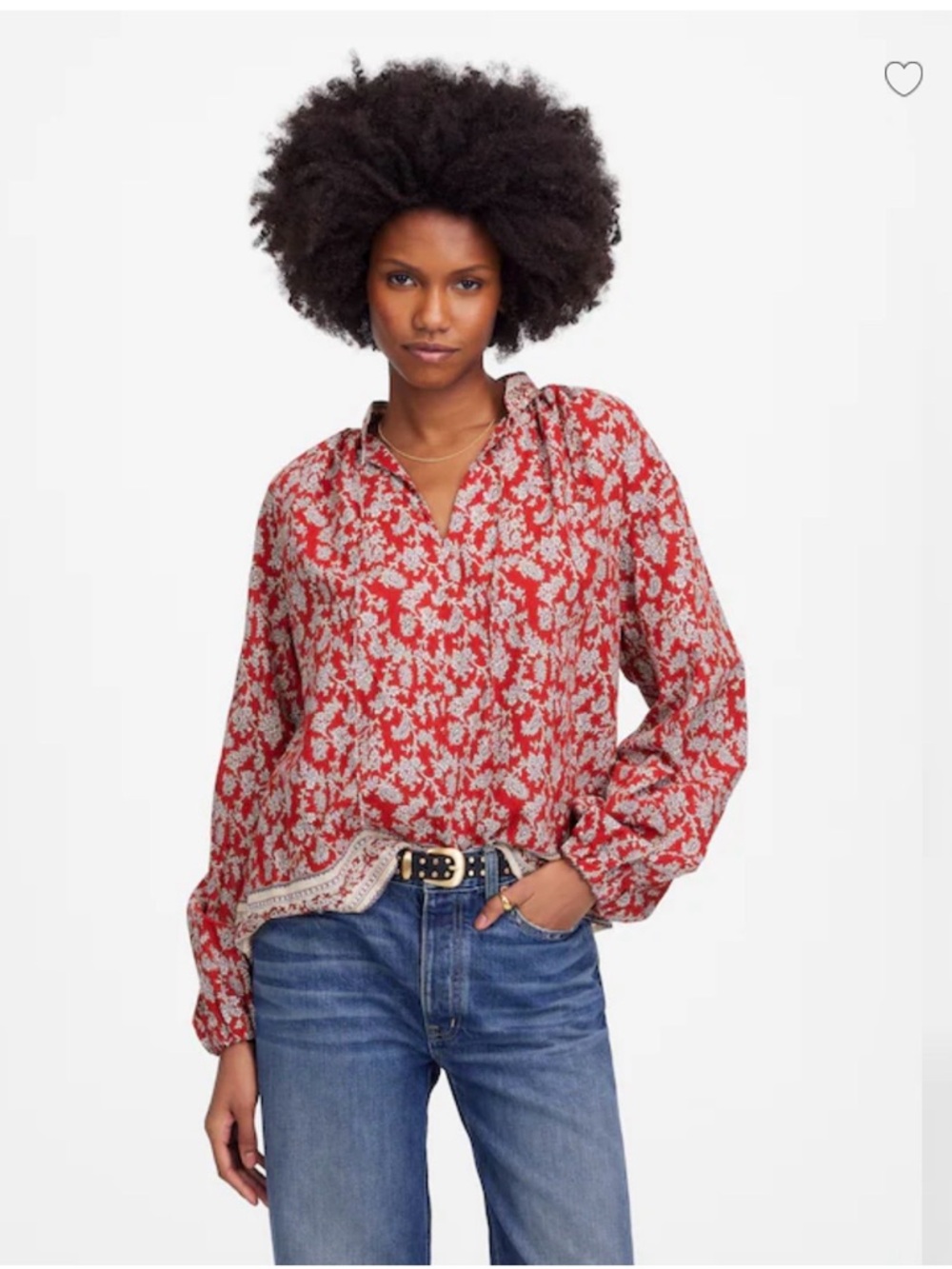 MADEWELL Popover Top in Paisley Print